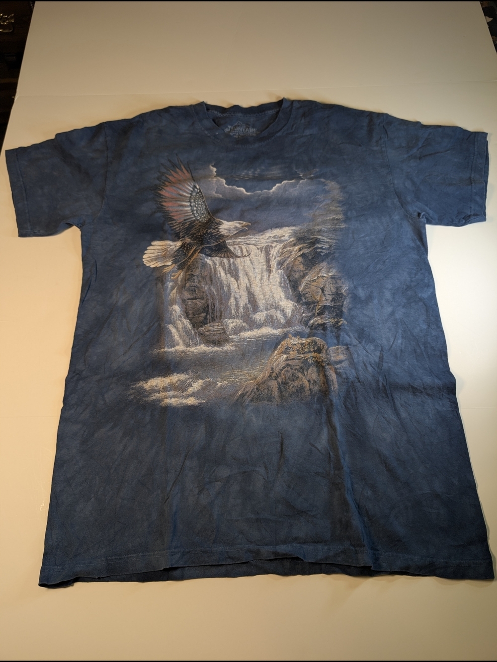 Vintage The Mountain Mens Large Blue Tie Dye Graphic Tee